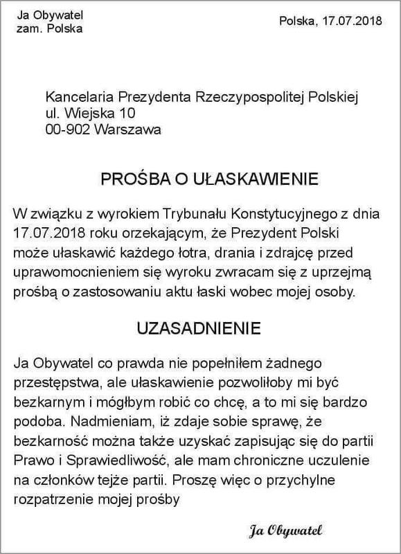 Prośba o ułaskawienie